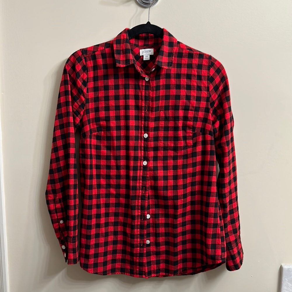 J Crew Factory Buffalo check flannel shirt size XS